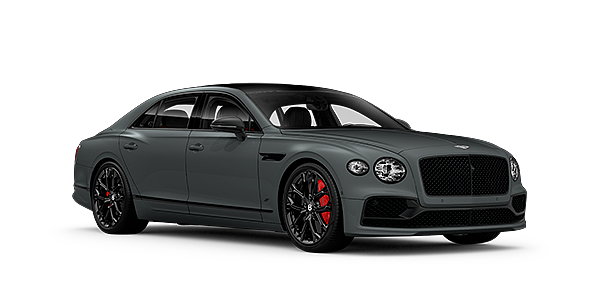 Bentley Douglas Bentley Flying Spur S front side angled view in Cambrian Grey coloured exterior. 