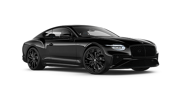 Bentley Douglas Bentley Continental GT Black Edition coupe front three quarter in Onyx black paint