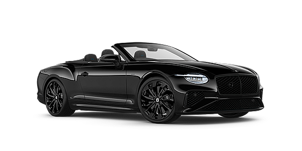 Bentley Douglas Bentley Continental GTC Black Edition convertible front three quarters in Onyx black paint